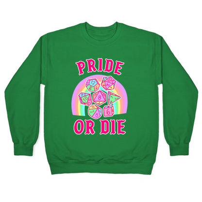 "Pride or Die" DnD Dice Pastel Crewneck Sweatshirt