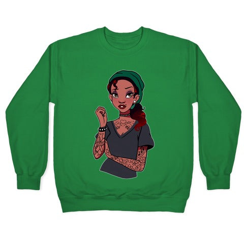 Punk Princess Tiana Parody Crewneck Sweatshirt