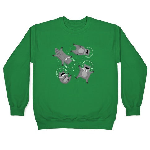 Raccoons In Space Crewneck Sweatshirt