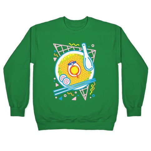 Rad-men (Rad Ramen) White Print Crewneck Sweatshirt