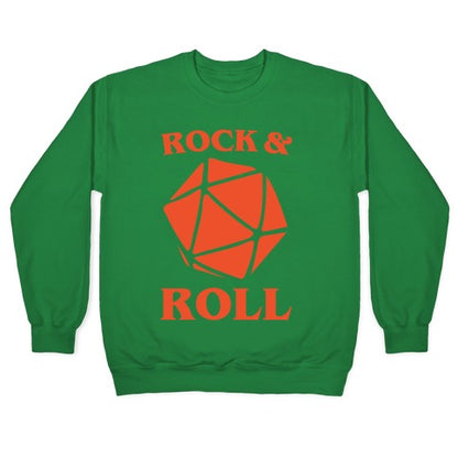 Rock and Roll D & D Parody White Print Crewneck Sweatshirt