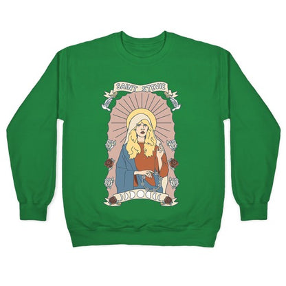 Saint Stevie Parody White Print Crewneck Sweatshirt