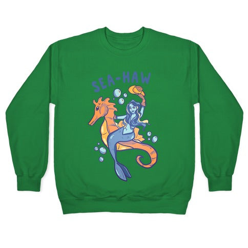 Sea-Haw Cowgirl Mermaid Crewneck Sweatshirt