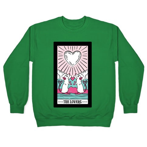 The Rat Lovers Tarot White Print Crewneck Sweatshirt