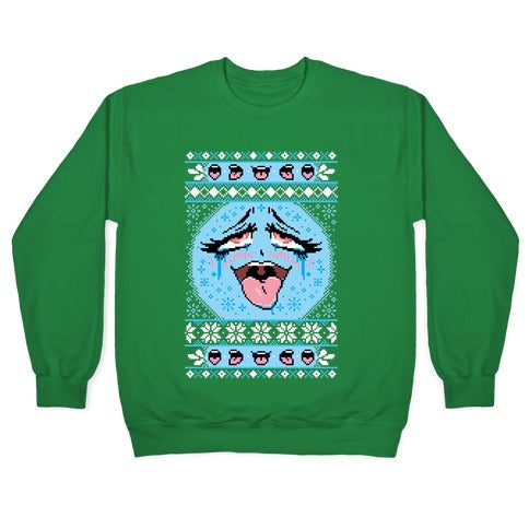 Ugly Ahegao Christmas Sweater Crewneck Sweatshirt