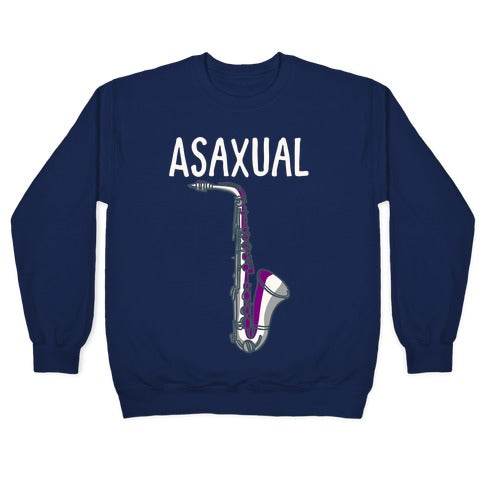 Asaxual White Print Crewneck Sweatshirt