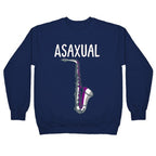 Asaxual White Print Crewneck Sweatshirt