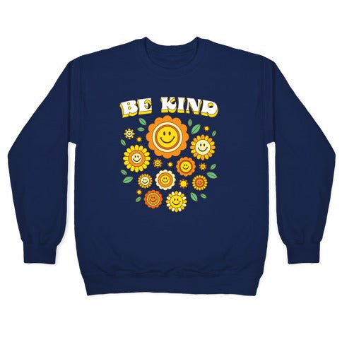 Be Kind Flower Power Smileys Crewneck Sweatshirt