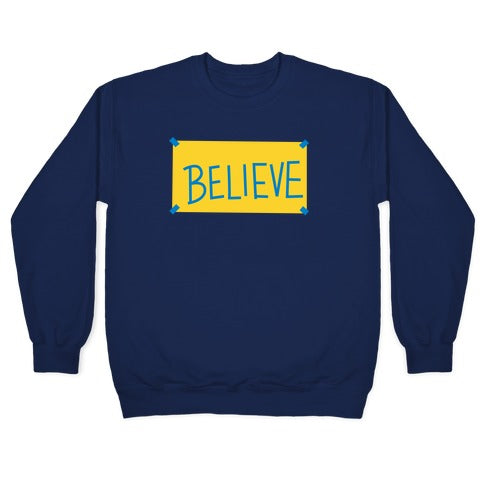 Believe Locker Room Poster Crewneck Sweatshirt