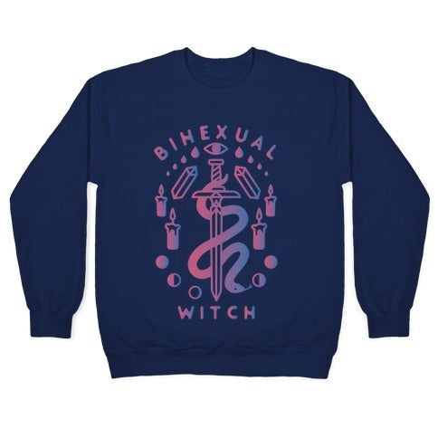 Bihexual Witch Bisexual Pride Colors Crewneck Sweatshirt