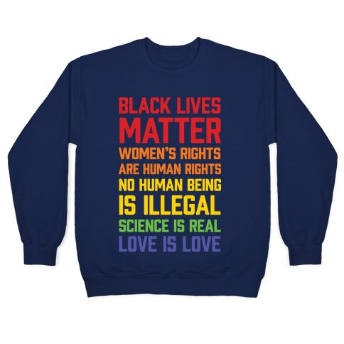 Black Lives Matter List Crewneck Sweatshirt