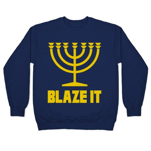 Blaze It Menorah Crewneck Sweatshirt