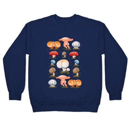 Butt Mushroom Pattern Crewneck Sweatshirt