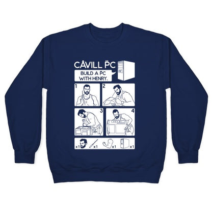 Cavill PC Parody White Print Crewneck Sweatshirt