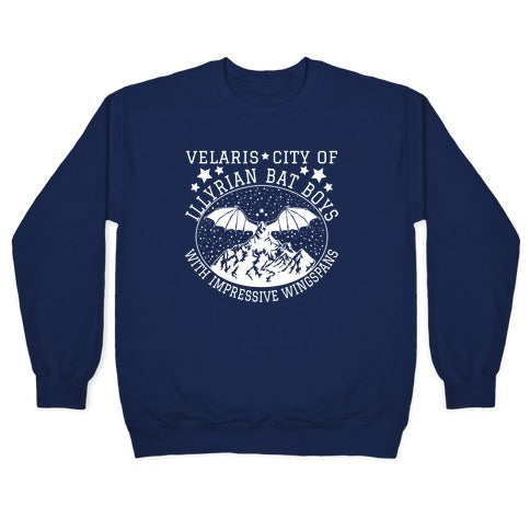City Of Illyrian Bat Boys With Impressive Wingspans Crewneck Sweatshirt