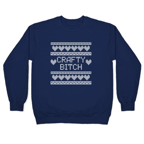 Crafty Bitch Knitting Pattern Crewneck Sweatshirt