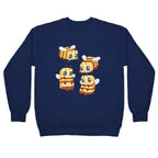 Cute Cubic Bee Pattern Crewneck Sweatshirt