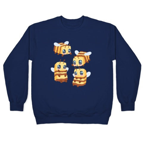 Cute Cubic Bee Pattern Crewneck Sweatshirt