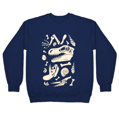 Dino Fossils Pattern Crewneck Sweatshirt
