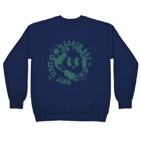 Earth Day Retro Cartoon Crewneck Sweatshirt