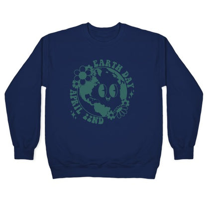 Earth Day Retro Cartoon Crewneck Sweatshirt