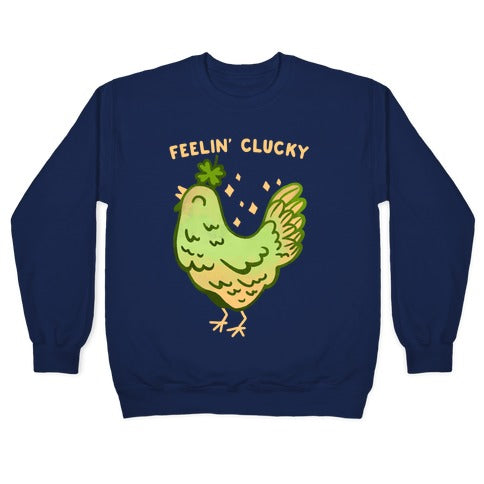 Feelin' Clucky St. Patrick's Day Chicken Crewneck Sweatshirt