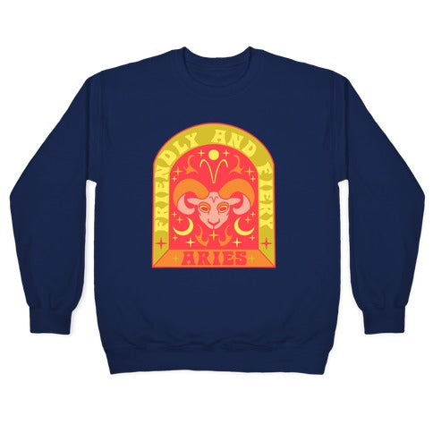 Friendly And Fiery Aries Crewneck Sweatshirt