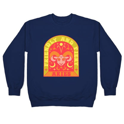 Friendly And Fiery Aries Crewneck Sweatshirt