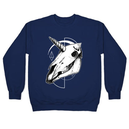 Geometric Occult Unicorn Skull Crewneck Sweatshirt