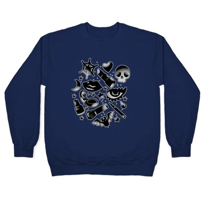 Goth Makeup Pattern Crewneck Sweatshirt