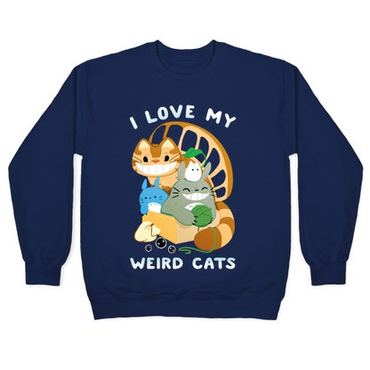 I love my weird cats Crewneck Sweatshirt