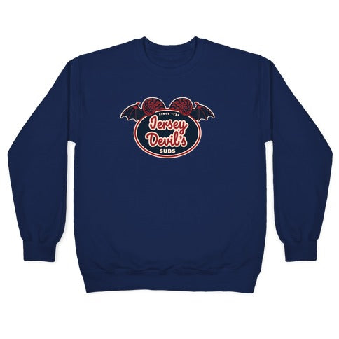 Jersey Devil Subs Logo Parody Crewneck Sweatshirt
