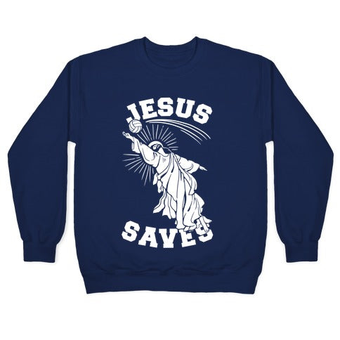 Jesus Saves (Volleyball) Crewneck Sweatshirt