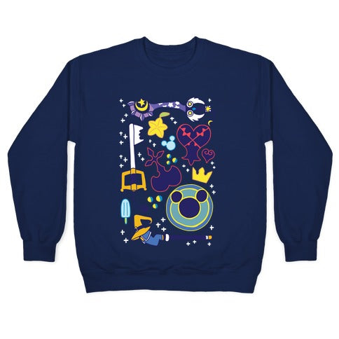 Kingdom Hearts pattern Crewneck Sweatshirt