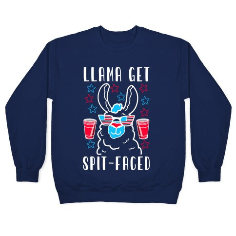 Llama Get Spit-Faced Crewneck Sweatshirt