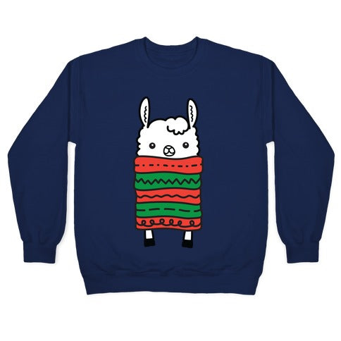 Long Llama Scarf Crewneck Sweatshirt