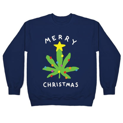 Merry Christmas Pot Leaf Crewneck Sweatshirt