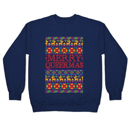 Merry Queermas Gay Pride Christmas Sweater Crewneck Sweatshirt