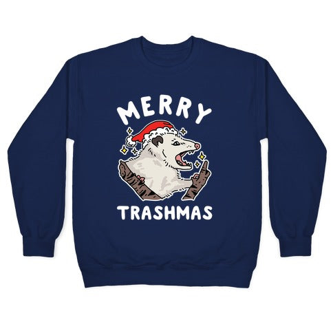 Merry Trashmas Opossum Crewneck Sweatshirt