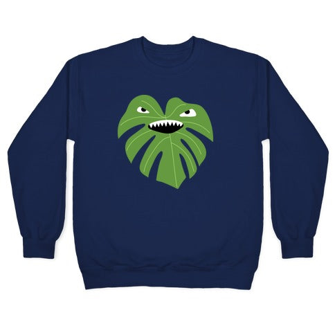 Monstera Leaf Monster Crewneck Sweatshirt