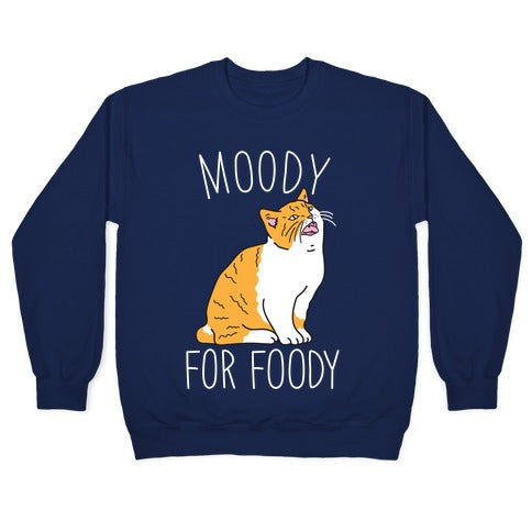 Moody For Foody Cat Crewneck Sweatshirt