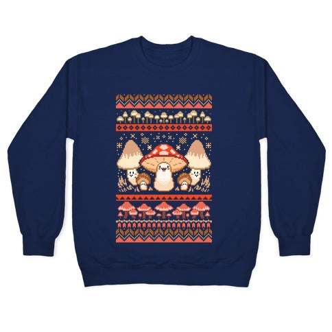 Mushroom Ugly Christmas Sweater Crewneck Sweatshirt