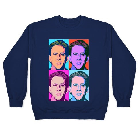 Nicholas Cage Pop Art Parody Crewneck Sweatshirt