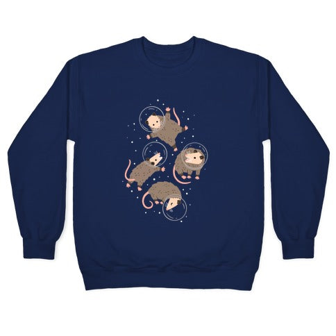 Opossums In Space Crewneck Sweatshirt