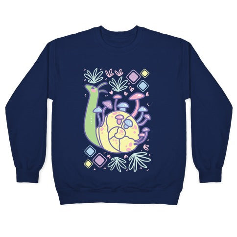 Pastel Mushroom Snail Crewneck Sweatshirt