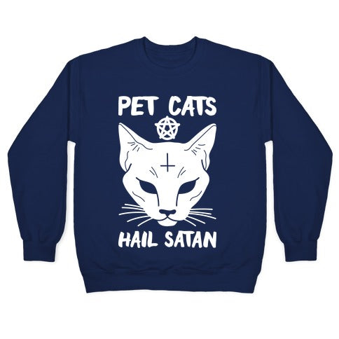 Pet Cats Hail Satan Sphynx Crewneck Sweatshirt