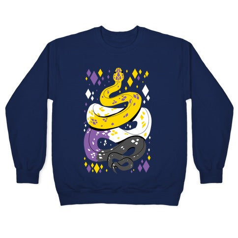 Pride Snakes: Non-binary Crewneck Sweatshirt