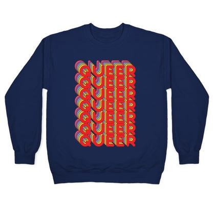 Queer Retro Rainbow Crewneck Sweatshirt