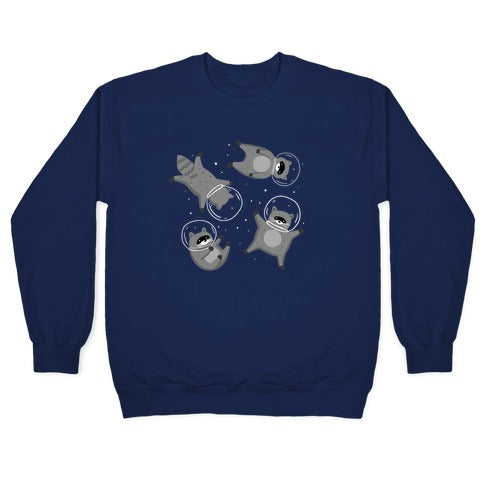 Raccoons In Space Crewneck Sweatshirt