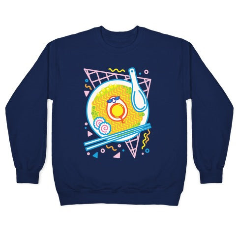 Rad-men (Rad Ramen) White Print Crewneck Sweatshirt